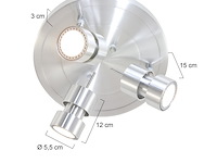 Stalen ronde 3-lichts spot met gu10 lichtbronnen, steinhauer, natasja 7905st, 2026 - afbeelding 2 van  5