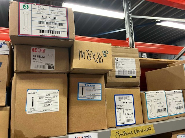 Stalen vakkenkast met fabory ringen, schroeven en bouten (7x) - afbeelding 11 van  58