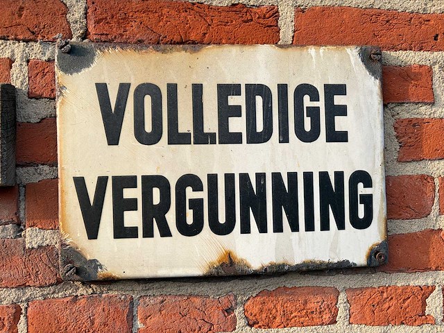 Stalen “volledige vergunning” gevelbord - afbeelding 2 van  2