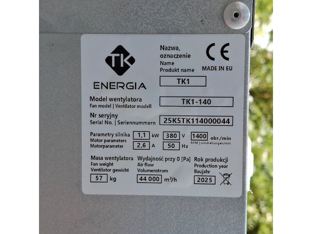 Stalventilator, tk energia, tk1-140, 2025 - afbeelding 8 van  8