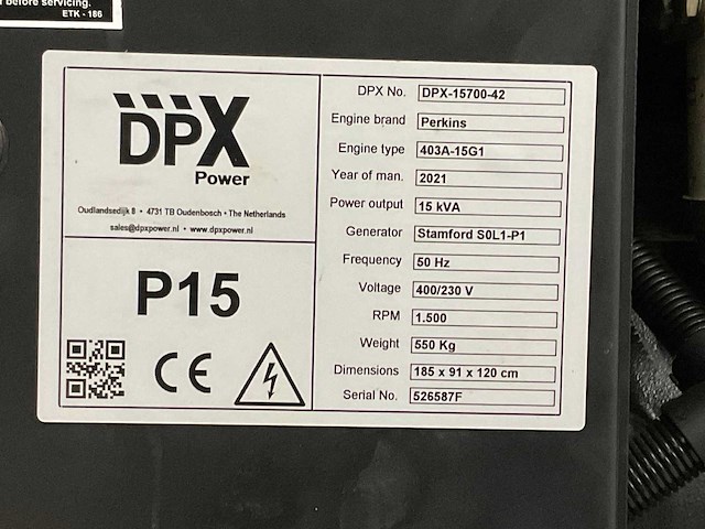 Stamford sol 1-p1 - 2021 - dpx ap 15 - generator - afbeelding 7 van  16