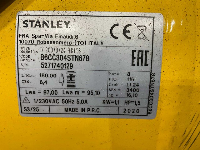 Stanley - compressor - afbeelding 6 van  7
