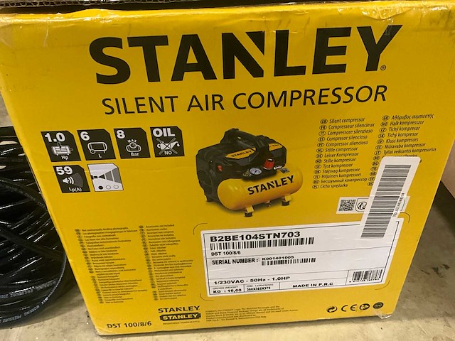 Stanley - silent 6 liter dst100/8/6 - luchtcompressor - afbeelding 2 van  8