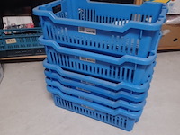 Stapel kratjes 60x40x15cm kleur blauw aantal 6 stuks. - afbeelding 3 van  5