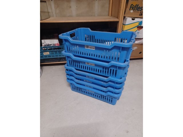 Stapel kratjes 60x40x15cm kleur blauw aantal 6 stuks. - afbeelding 3 van  5