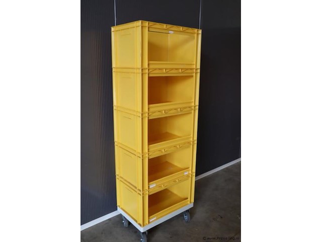 Stapelbare kunststof euronorm (orderpick) bakken met een open voorzijde - 5 stuks - afbeelding 1 van  6