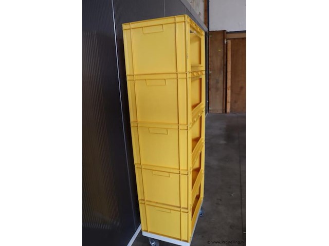 Stapelbare kunststof euronorm (orderpick) bakken met een open voorzijde - 5 stuks - afbeelding 3 van  6