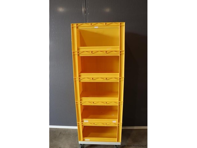 Stapelbare kunststof euronorm (orderpick) bakken met een open voorzijde - 5 stuks - afbeelding 2 van  6