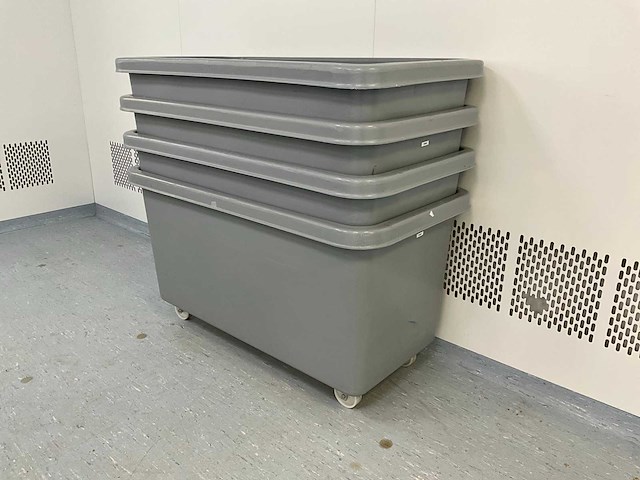 Stapelbare mobiele transportbakken (4x) - afbeelding 1 van  6