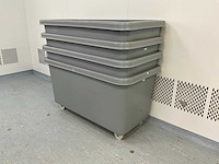 Stapelbare mobiele transportbakken (4x) - afbeelding 1 van  6