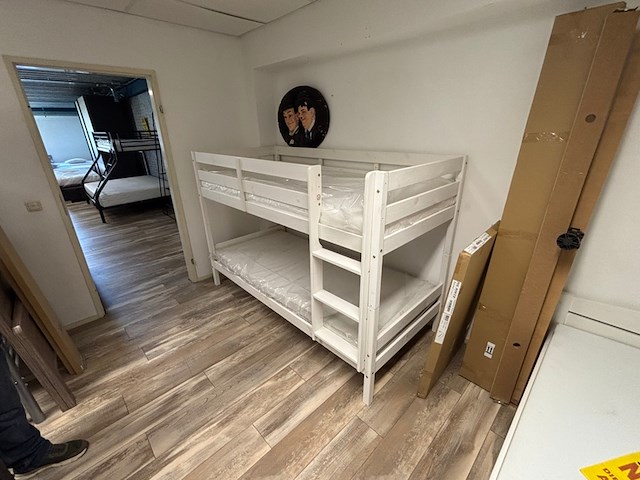 Stapelbed inclusief matrassen 90x200cm, wit - afbeelding 1 van  4