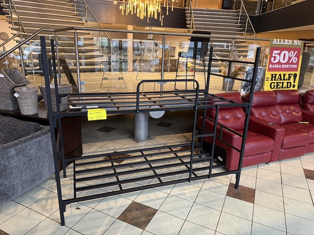 Stapelbed, zwart metaal - afbeelding 1 van  4