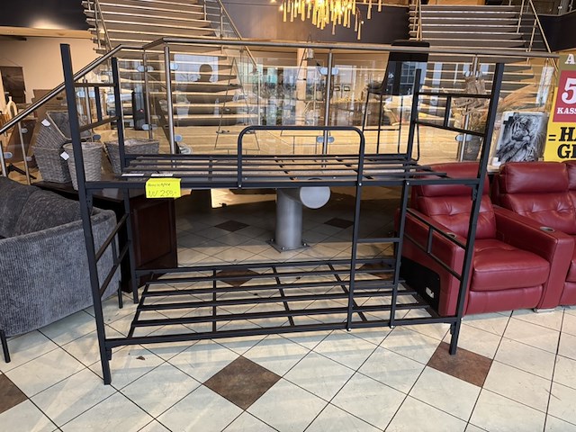 Stapelbed, zwart metaal - afbeelding 2 van  4