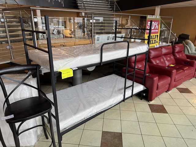 Stapelbed, zwart metaal - afbeelding 1 van  1