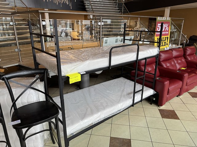 Stapelbed, zwart metaal - afbeelding 1 van  1