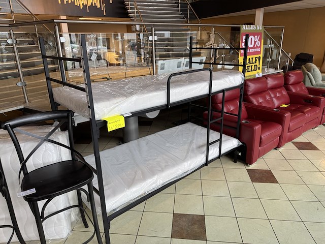 Stapelbed, zwart metaal - afbeelding 1 van  1