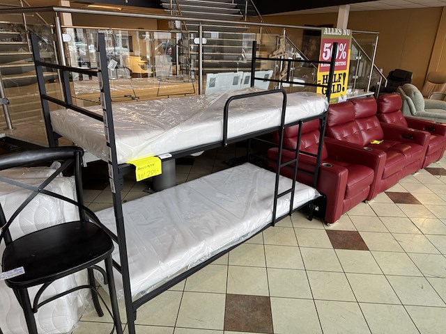 Stapelbed, zwart metaal - afbeelding 1 van  1