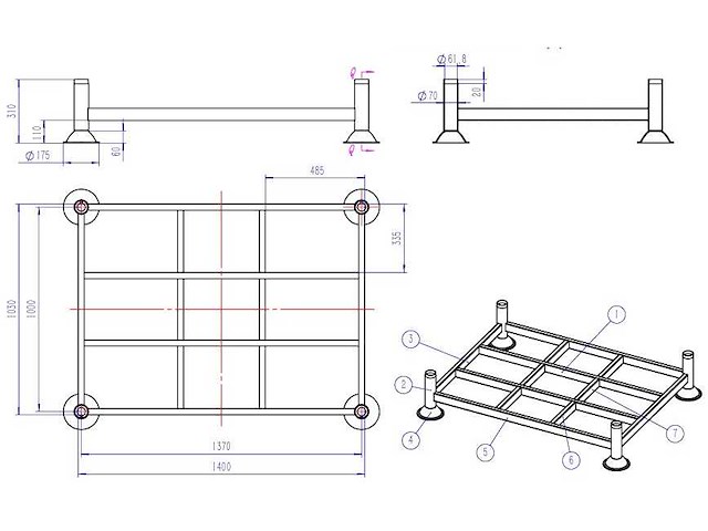 Stapeljuk 1400x1030mm 1500kg (10x) - afbeelding 1 van  5