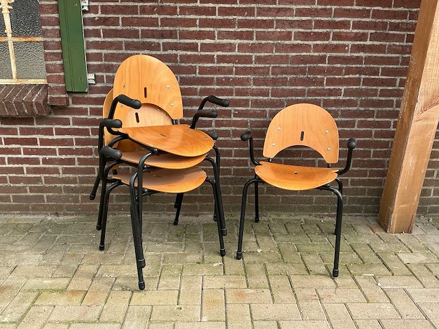 Stapelstoelen met armleuning | 12 stuks - afbeelding 1 van  5