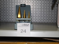 Stappenboorset amw 4-32 mm in metalen cassette. inhoud drie stuks