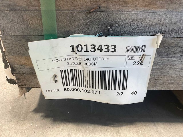 Startblokhutprofiel hardhout 300x6,5x2,7 cm (100x) - afbeelding 7 van  8