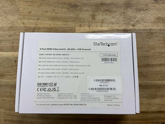 Startech 4-port hdmi video switch 8k 60hz usb powered - afbeelding 2 van  2