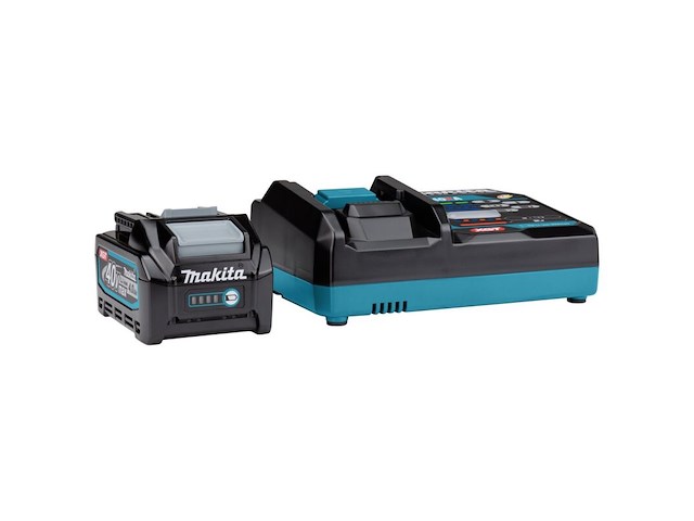Startset makita, 191l77-9, 2x 40v max 4,0ah bl4040, dc40ra , zwart/blauw - afbeelding 1 van  1
