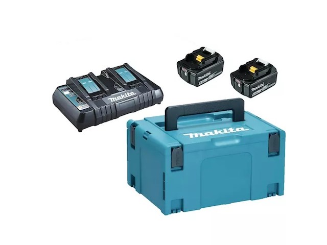 Startset makita, 198077-8 lx - 2x 18v 6,0ah bl1860b , zwart/blauw - afbeelding 1 van  1