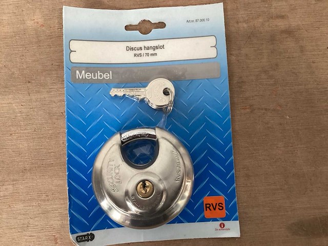 Starx discus hangslot rvs 70mm (32x) - afbeelding 1 van  4