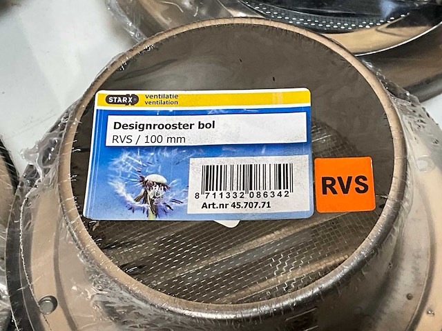 Starx rvs designrooster bol (6x) - afbeelding 7 van  7