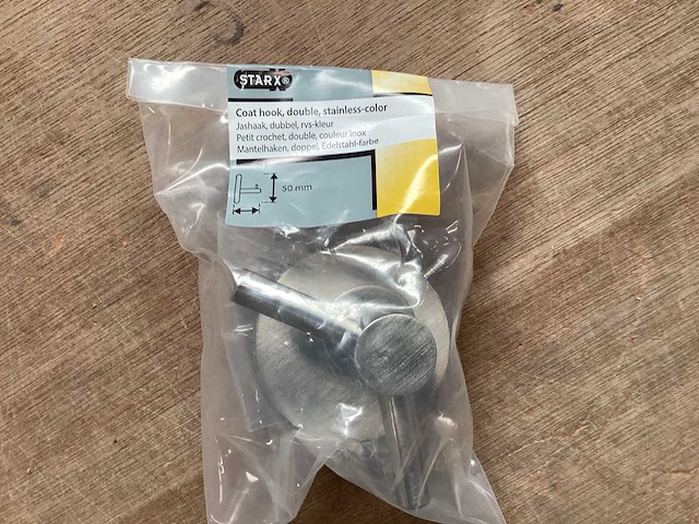 Starx rvs kapstokhaak, dubbel (254x) - afbeelding 3 van  4