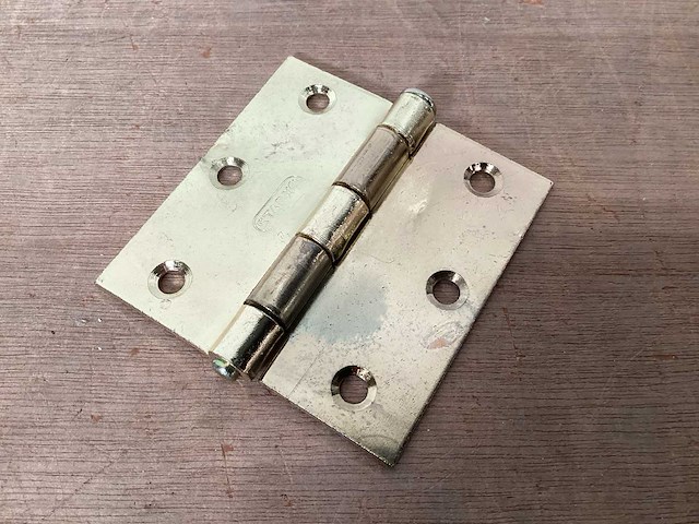 Starx scharnier met losse pen, 76x76 mm, vermessingd (300x) - afbeelding 1 van  3