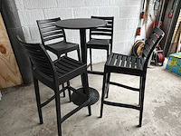 Statafel met 4 hoge stoelen - afbeelding 1 van  5