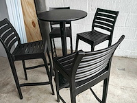 Statafel met 4 hoge stoelen - afbeelding 2 van  5