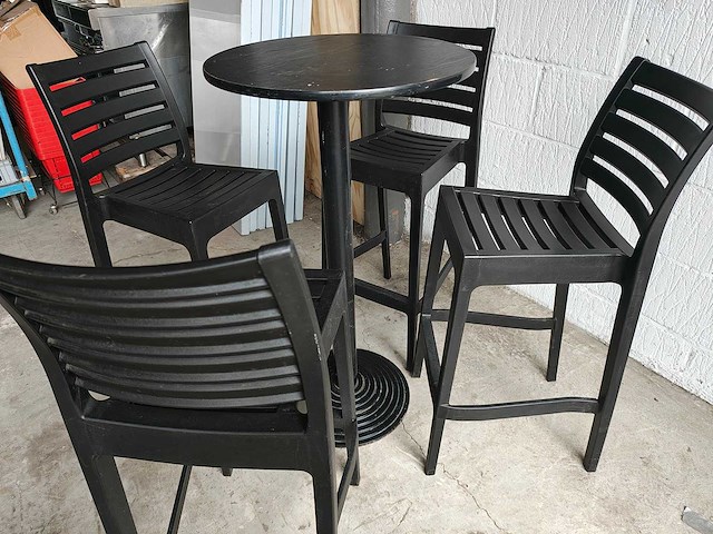 Statafel met 4 hoge stoelen - afbeelding 3 van  5