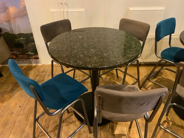 Statafel met 4 stoelen (2x) - afbeelding 2 van  4