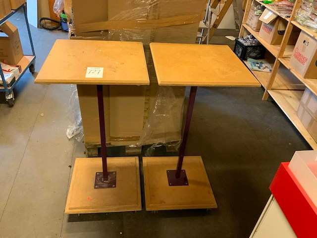 Statafel op wielen (2x) - afbeelding 1 van  2