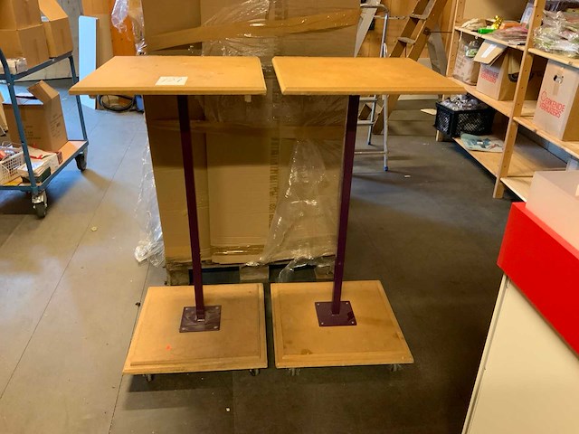 Statafel op wielen (2x) - afbeelding 2 van  2