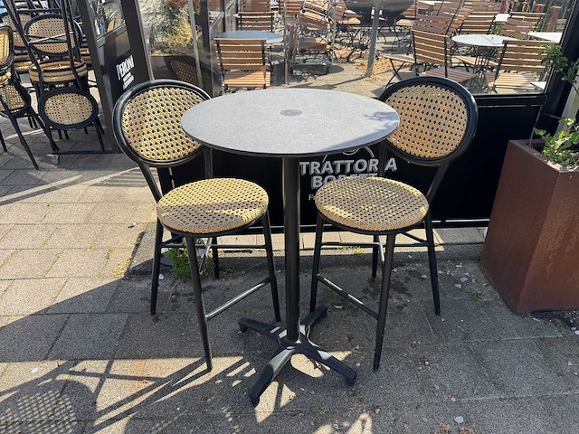 Statafel stonelook hpl 70cm rond (5x) - afbeelding 1 van  5