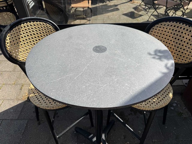 Statafel stonelook hpl 70cm rond (5x) - afbeelding 2 van  5