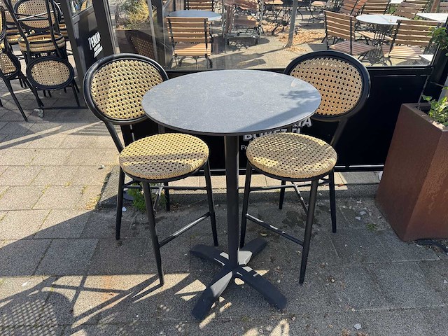 Statafel stonelook hpl 70cm rond (5x) - afbeelding 4 van  5