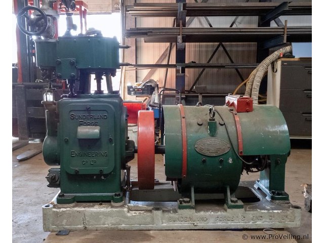 Stationaire stoommotor sunderland met generator - afbeelding 1 van  4