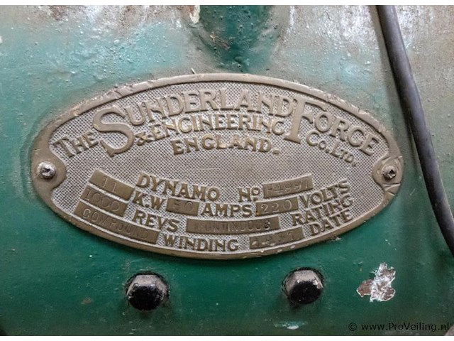 Stationaire stoommotor sunderland met generator - afbeelding 4 van  4
