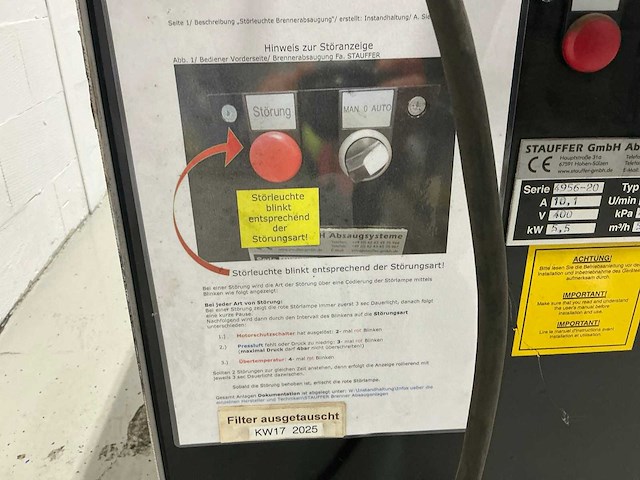 Stauffer db-5020 filterafzuiginstallatie - afbeelding 4 van  6
