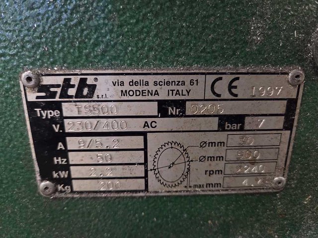 Stb - 1997 - ts 500 - afkortcirkelzaagmachine - afbeelding 2 van  12
