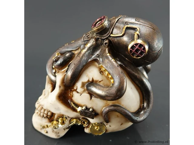 Steampunk schedel met octopus - afbeelding 2 van  5