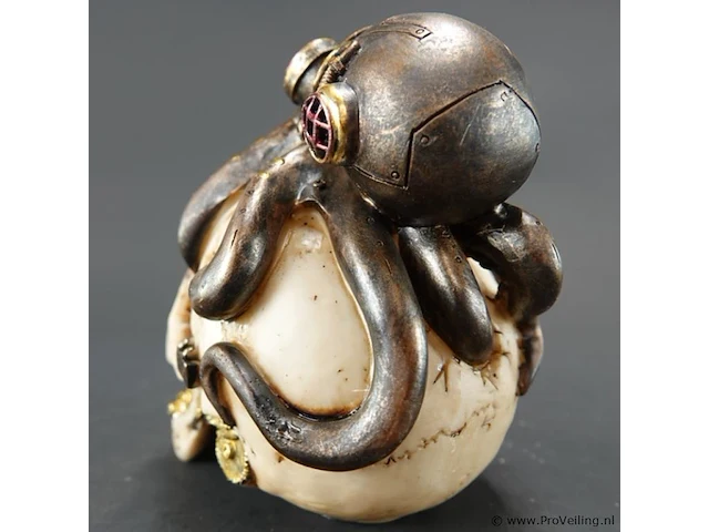 Steampunk schedel met octopus - afbeelding 3 van  5