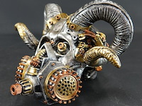 Steampunk-schedel met ramshoorns - afbeelding 1 van  5