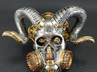 Steampunk-schedel met ramshoorns - afbeelding 2 van  5
