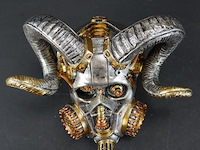Steampunk-schedel met ramshoorns - afbeelding 5 van  5